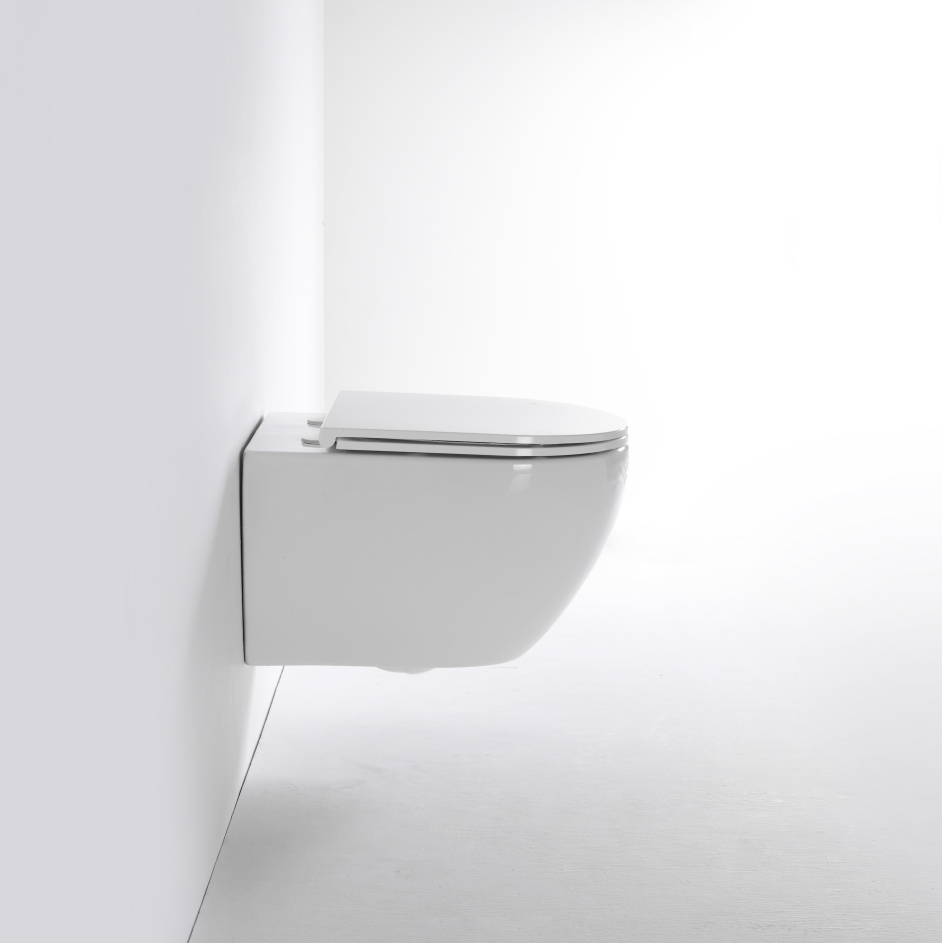 Italian Minimalist Wall-Hung Toilet 2416E | Modern Ceramic Floating WC