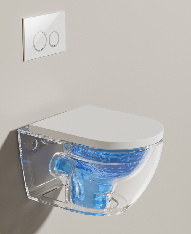 2416A Wall-Hung Toilet with Super Vortex Flush - Minimalist Modern Design