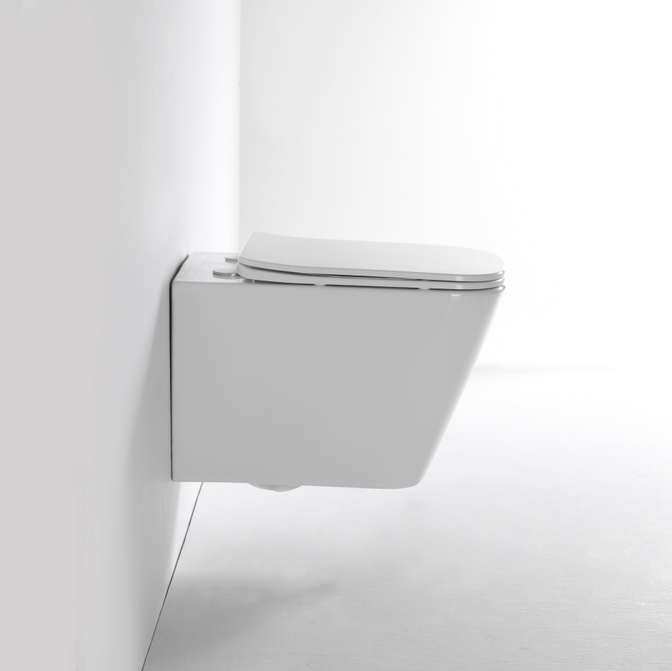 Minimalist Wall-Hung Toilet – Space-Saving Modern Design with Soft-Close Seat