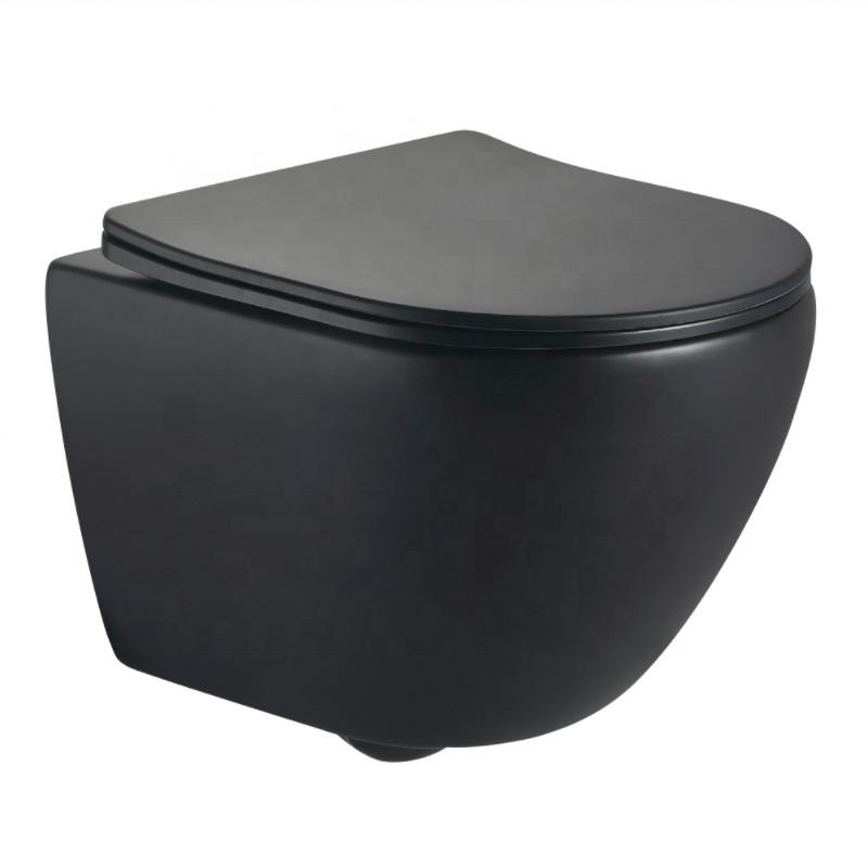 BF2418DB-MATT Matt Black Wall-hung Toilet – Compact Vortex Flush Design