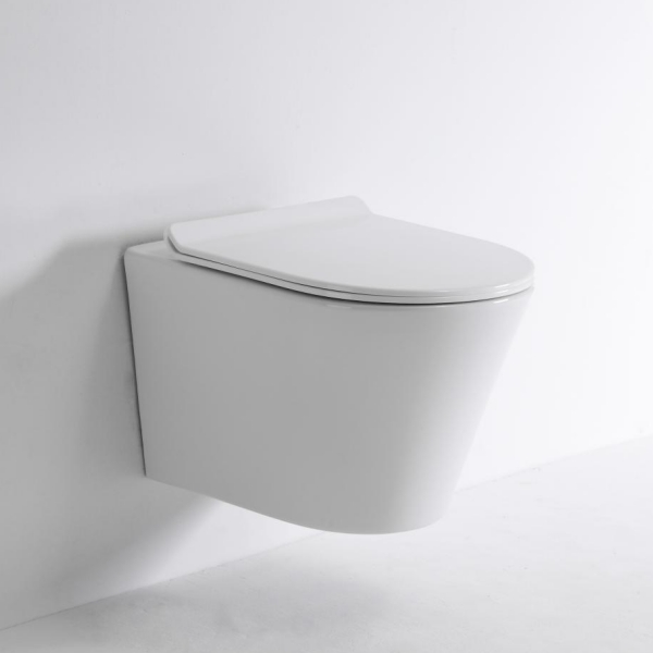 Wall Hung Toilet 2419A - Ceramic Vortex Flush WC with Soft-Close Seat