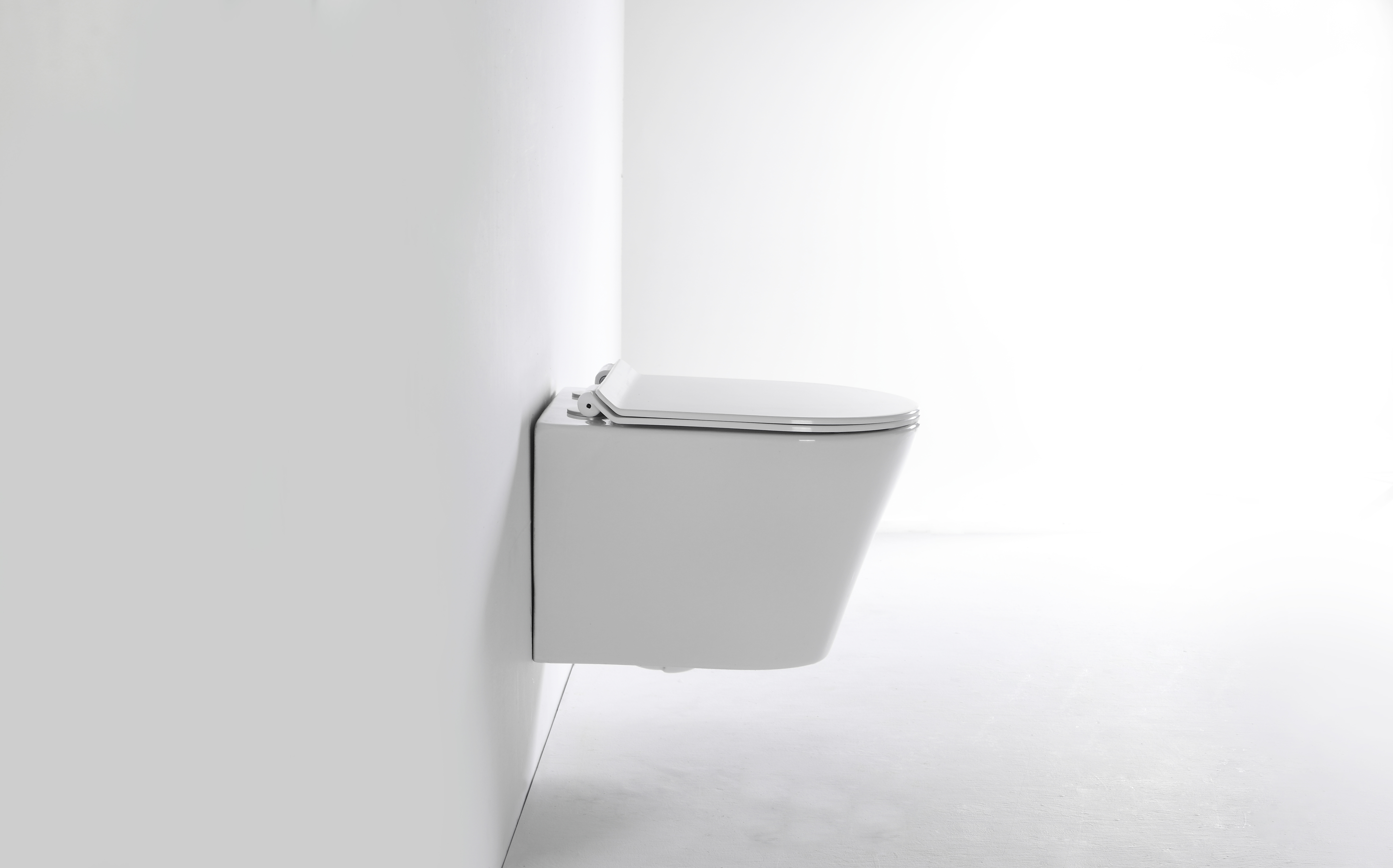 Wall Hung Toilet 2419A - Ceramic Vortex Flush WC with Soft-Close Seat
