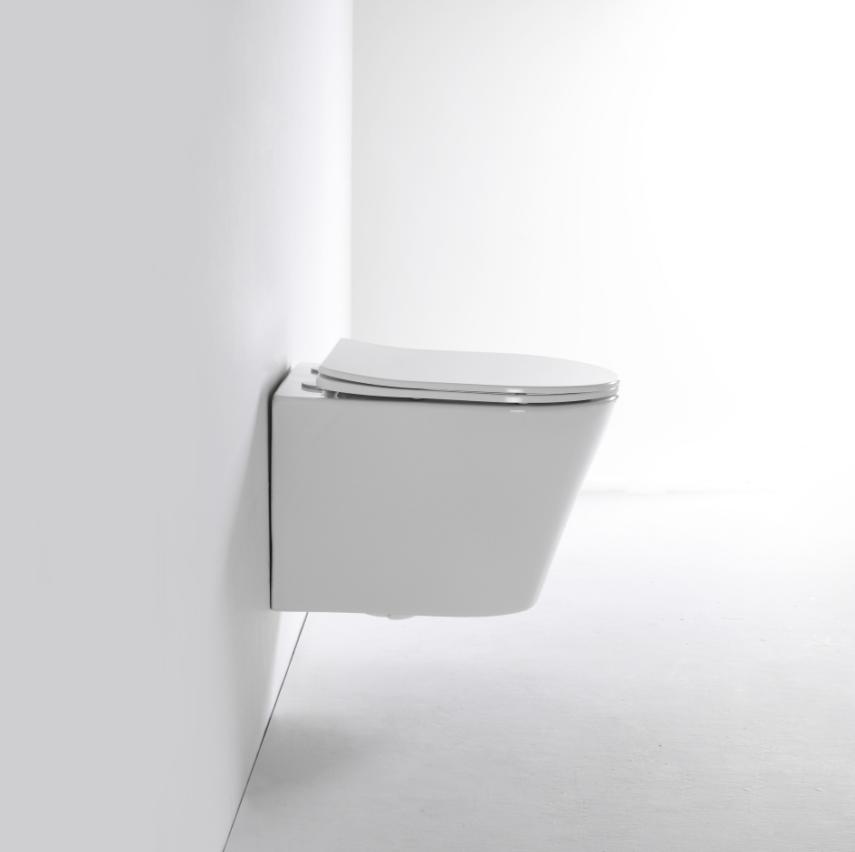 Elegant Wall-Hung Toilet 2419D – Rimless, Silent Flush Ceramic WC