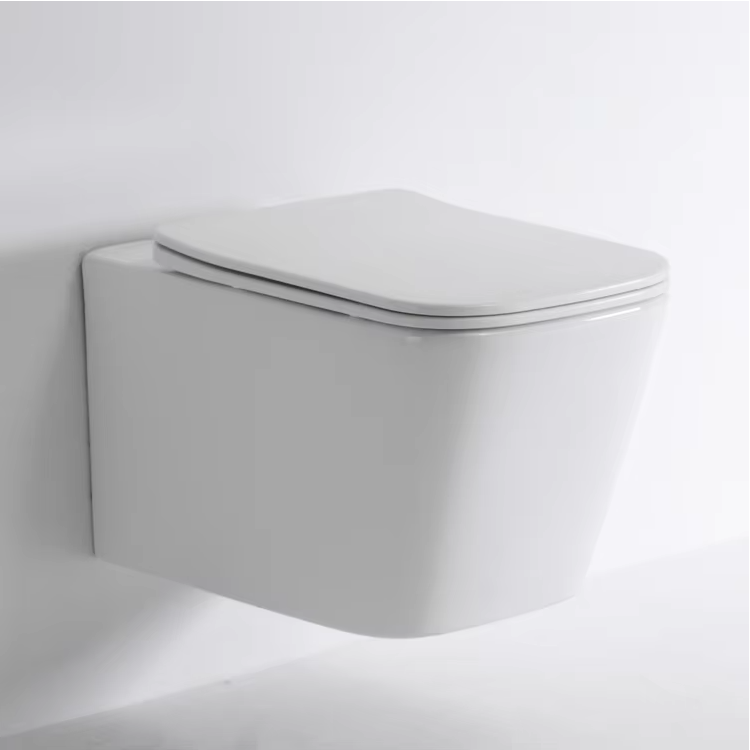 Toilette murale sans bride 2440D en céramique – design moderne, économie d’eau et nettoyage hygiénique