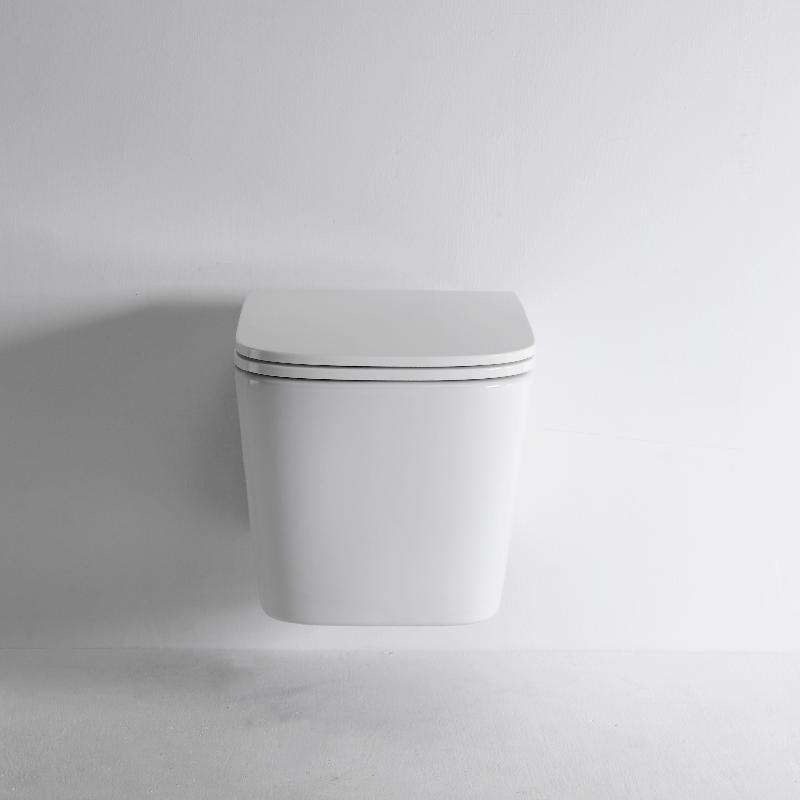 BF2440E Modern Wall-Hung Toilet - Compact Rimless Ceramic WC