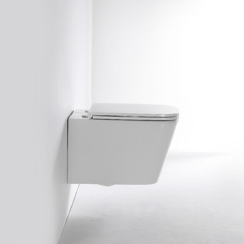 BF2440E Modern Wall-Hung Toilet - Compact Rimless Ceramic WC