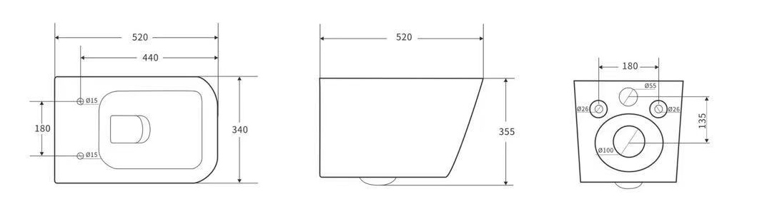 Modern Minimalist Wall Hung Toilet 2440D – Compact, Water-Saving, Silent Soft-Close Design