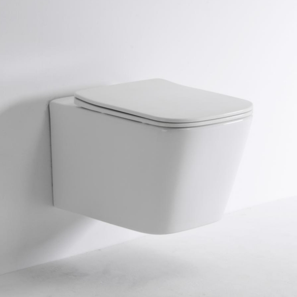 Wall Hung Toilet 2440D - Modern Ceramic Bathroom WC with Soft Close Seat