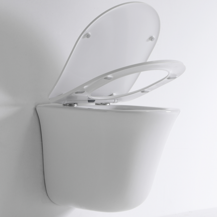 2441D Rimless Wall Hung Toilet – Modern Ceramic Suspended WC with Soft Close Seat & Water-Saving Flush
