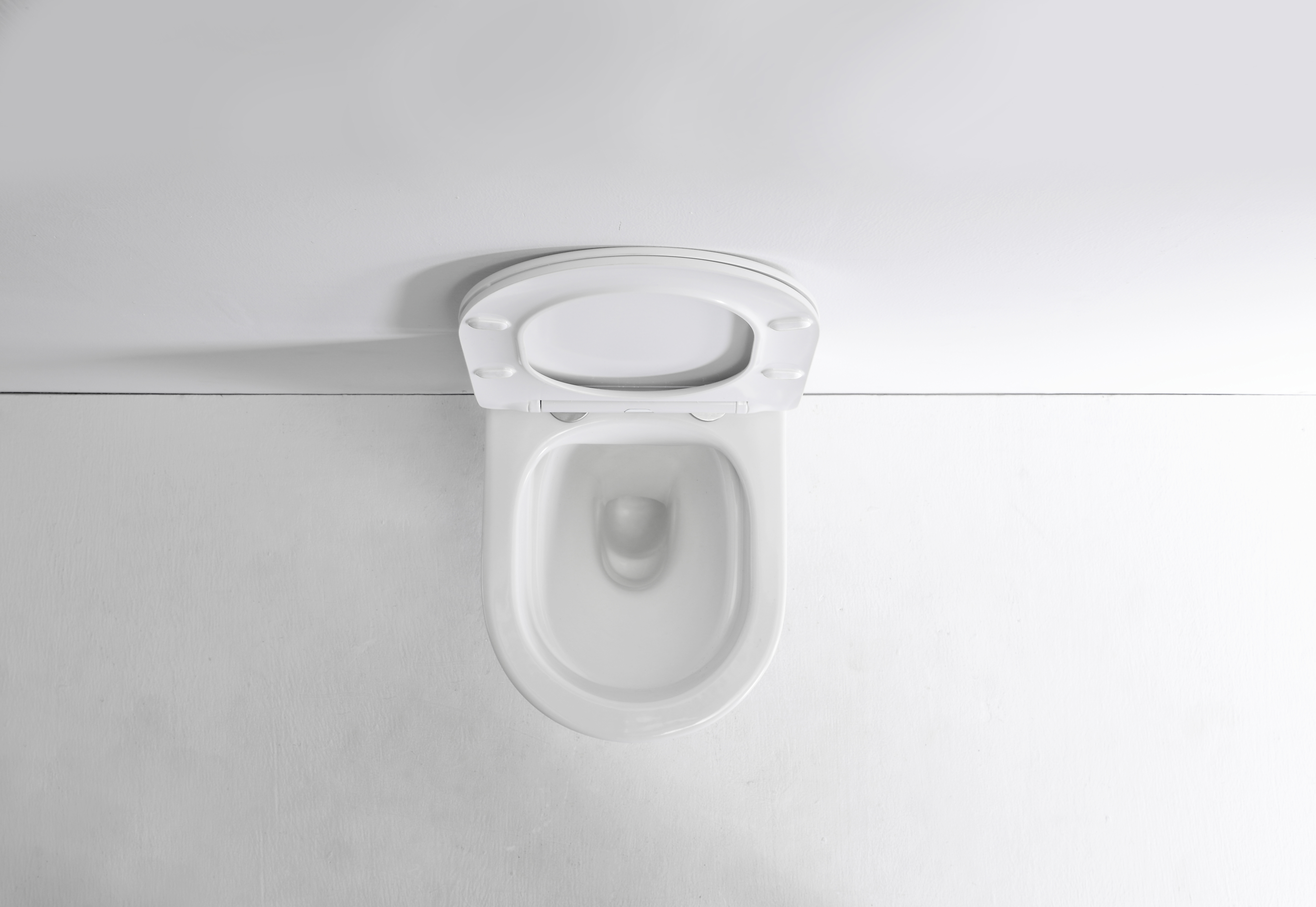 Curved Compact Wall Hung Toilet 2441E – Soft-Close, Water-Saving, Quiet Rimless WC