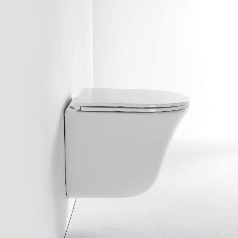 2441E Modern Wall Hung Ceramic Toilet - Silent Dual Flush with Sleek Design