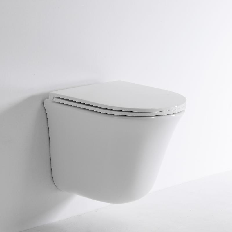 2441E Modern Wall Hung Ceramic Toilet - Silent Dual Flush with Sleek Design