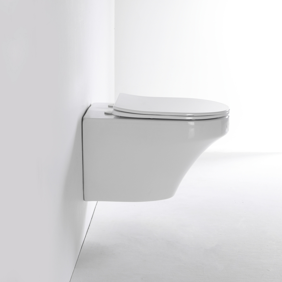 Contemporary Wall-Hung Toilet – Model 2462, Slim Seat, Minimalist Design, Eco Flush WC