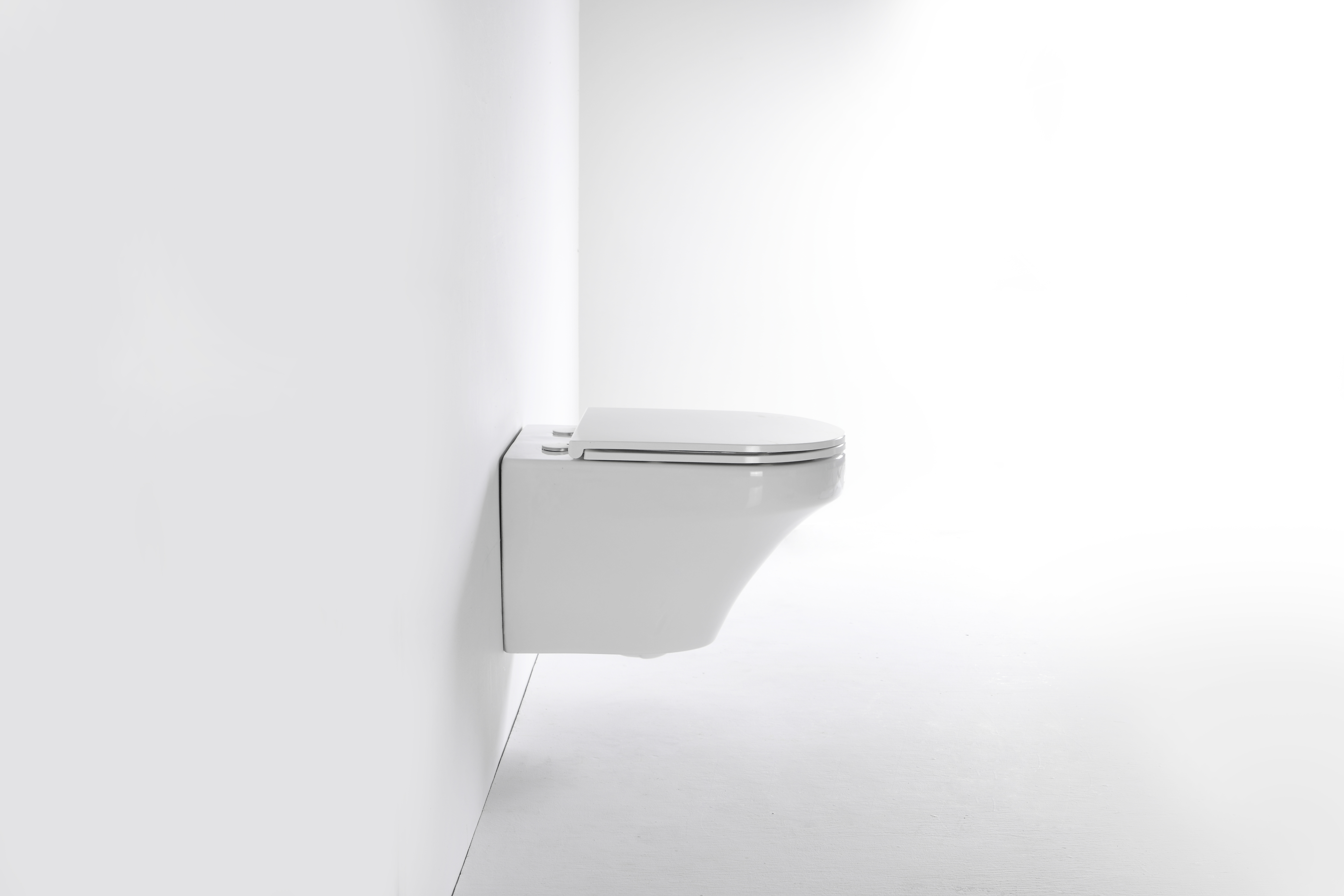Curved Wall-Hung Toilet 2462E – Modern Ceramic WC with Soft Close Seat & Rimless Design