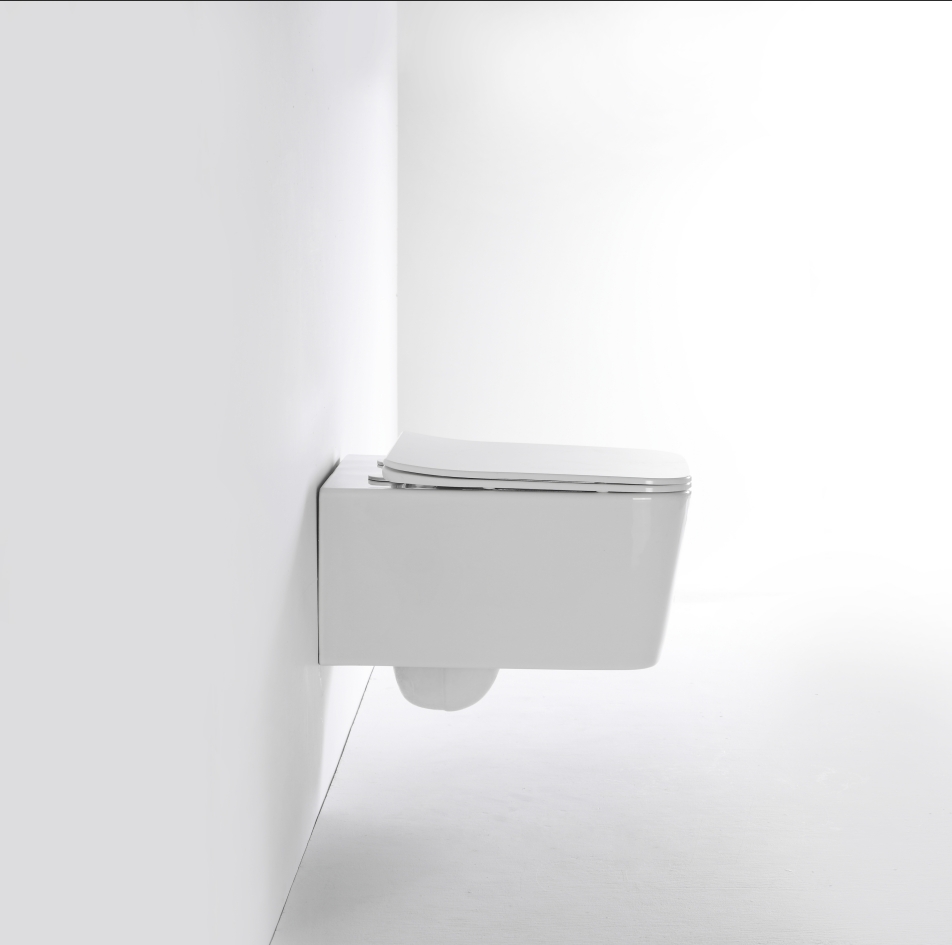 BF2467-Minimalist Perfection: White Wall-Hung Toilet with Stylish Flush