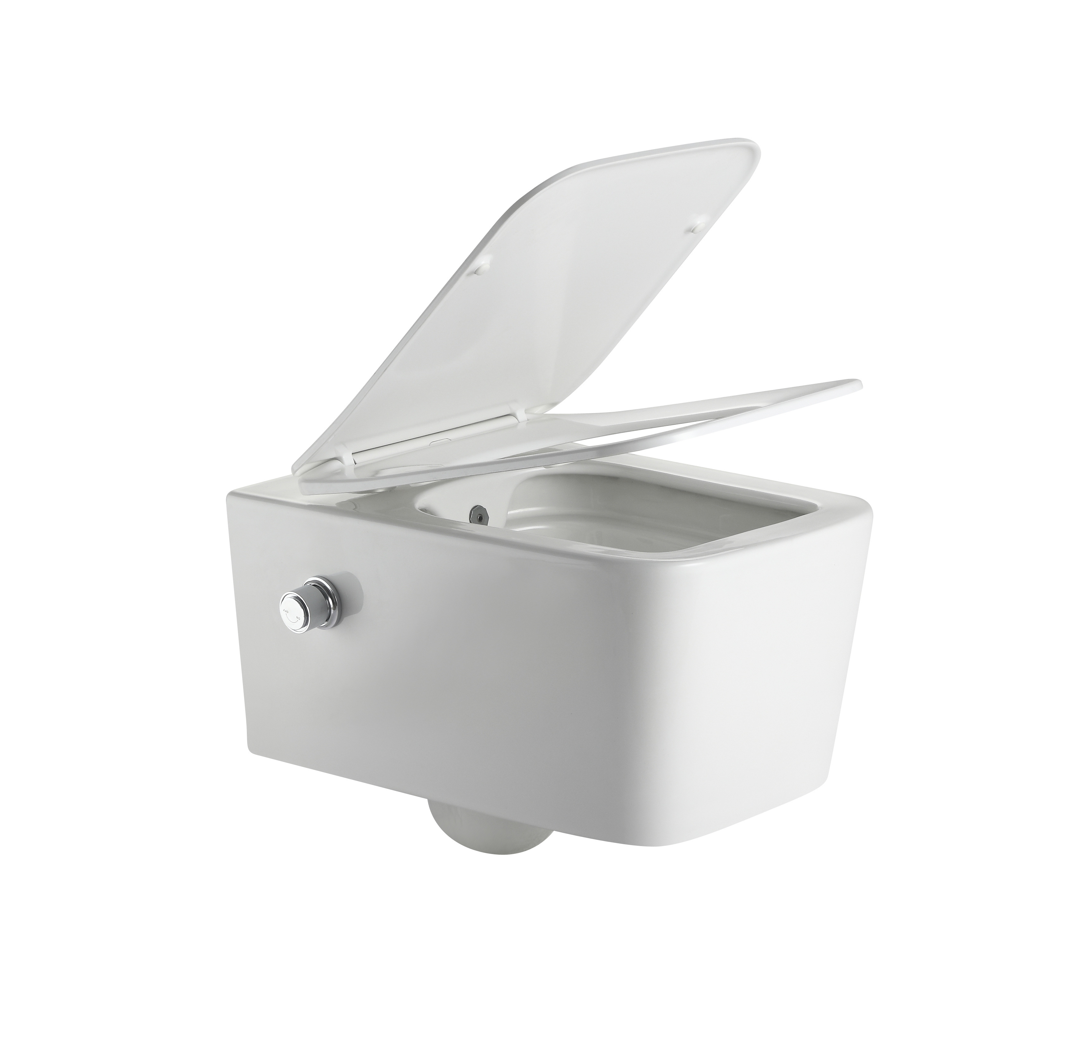 Wall-Hung Toilet 2467D-BD with Built-in Bidet Spray – Modern Square Design