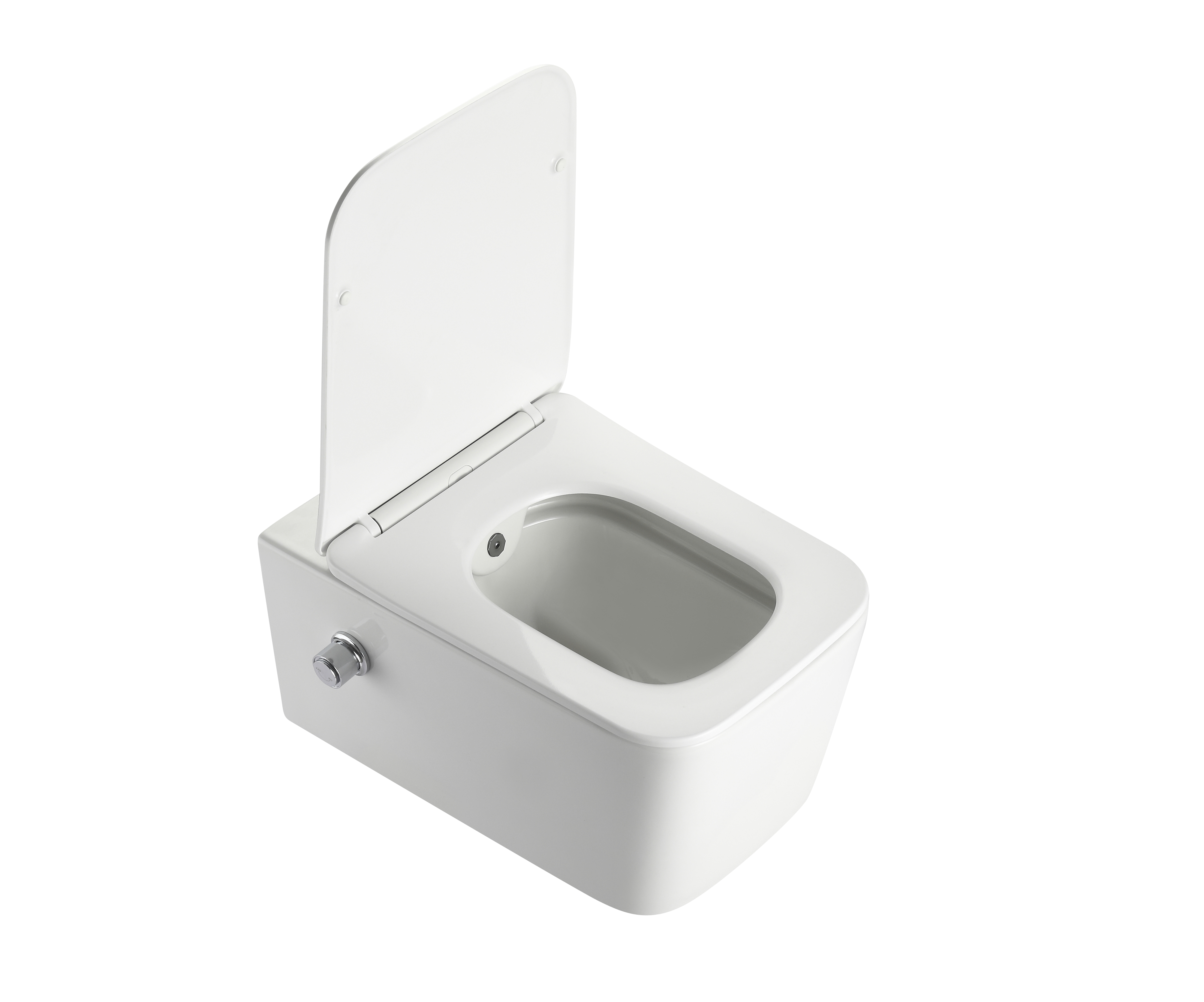 Wall-Hung Toilet 2467D-BD with Built-in Bidet Spray – Modern Square Design