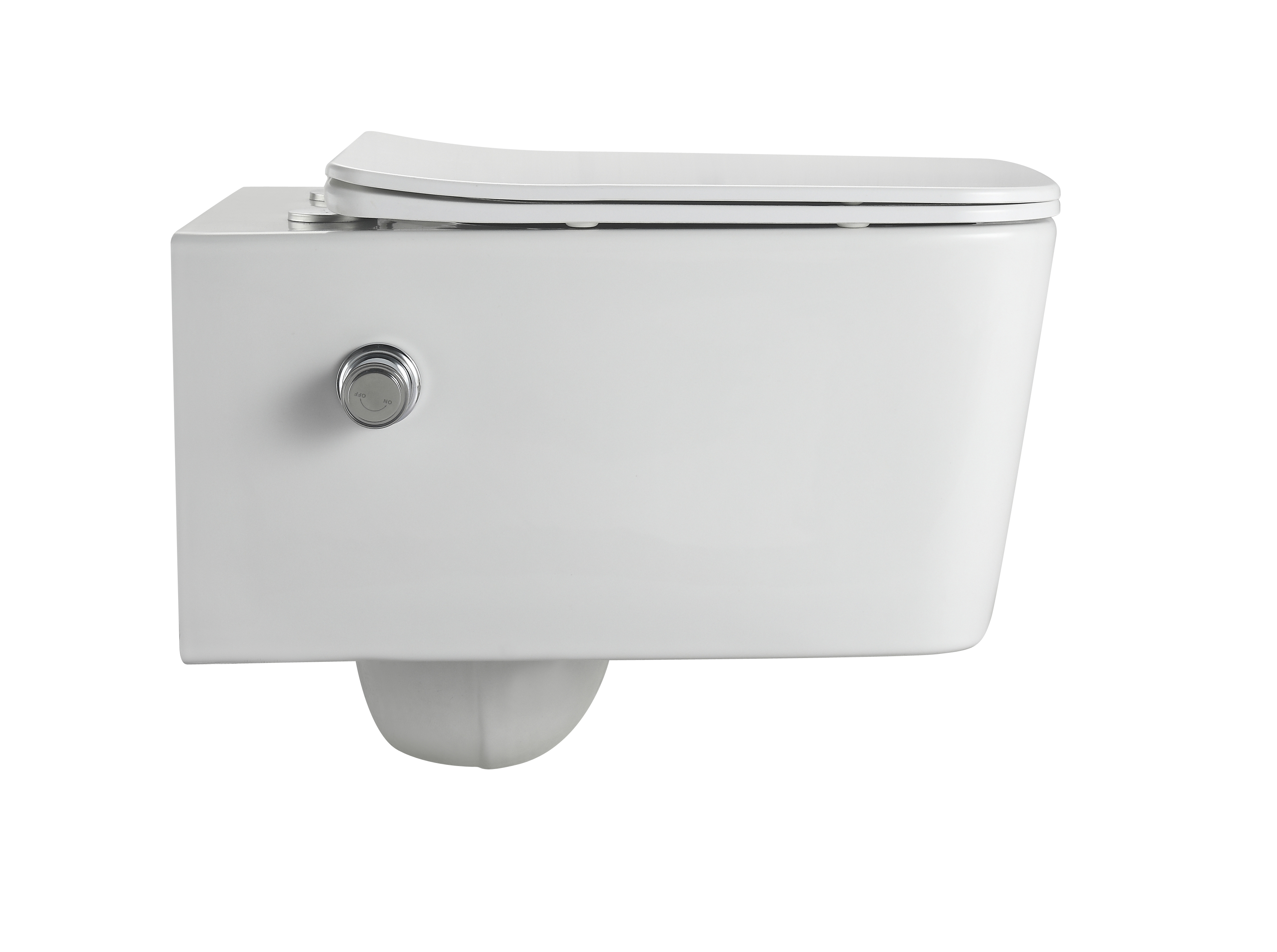 Wall-Hung Toilet 2467D-BD with Built-in Bidet Spray – Modern Square Design