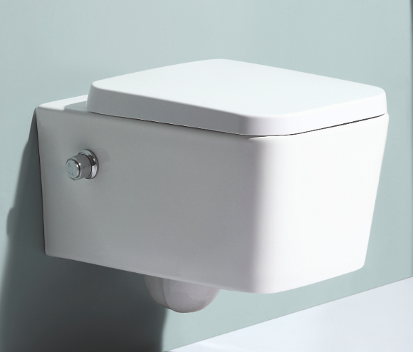 BEFEN2467D Modern Square Wall-Hung Toilet with Concealed Tank & Water-Saving Dual Flush