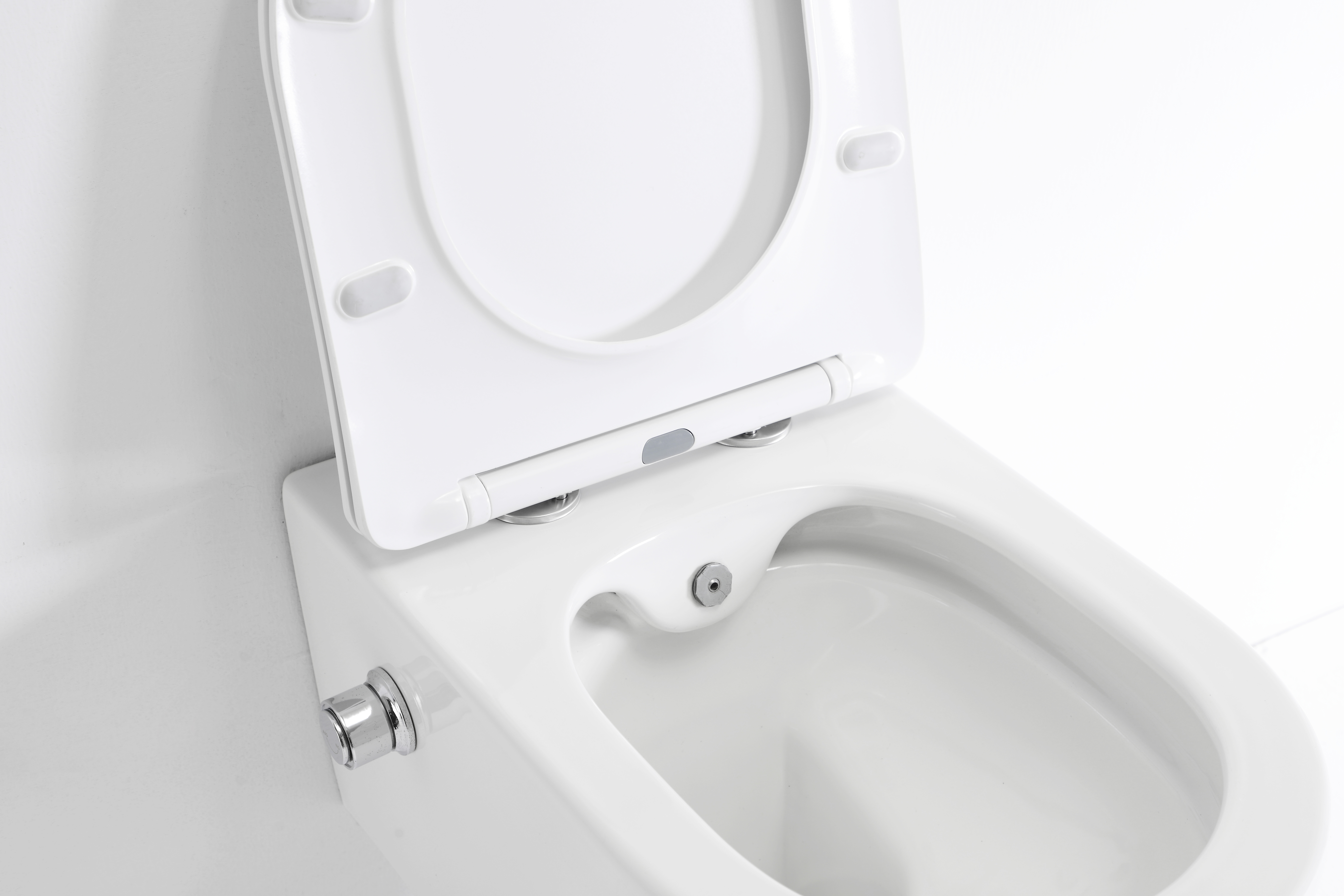 Rimless Wall-Hung Toilet BF2468D – 400KG Load, Soft Close, Self-Cleaning