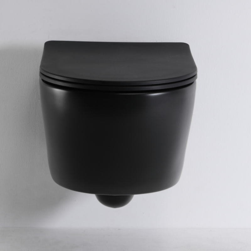 2468 Matte Black Wall-Hung Toilet