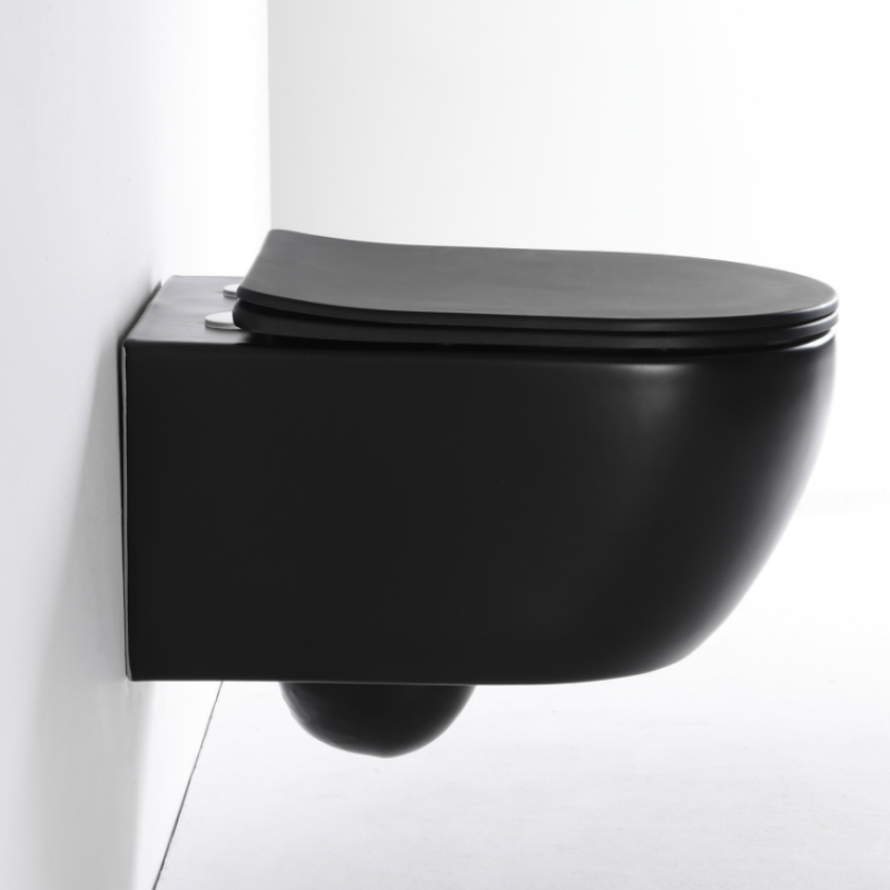 2468 Matte Black Wall-Hung Toilet