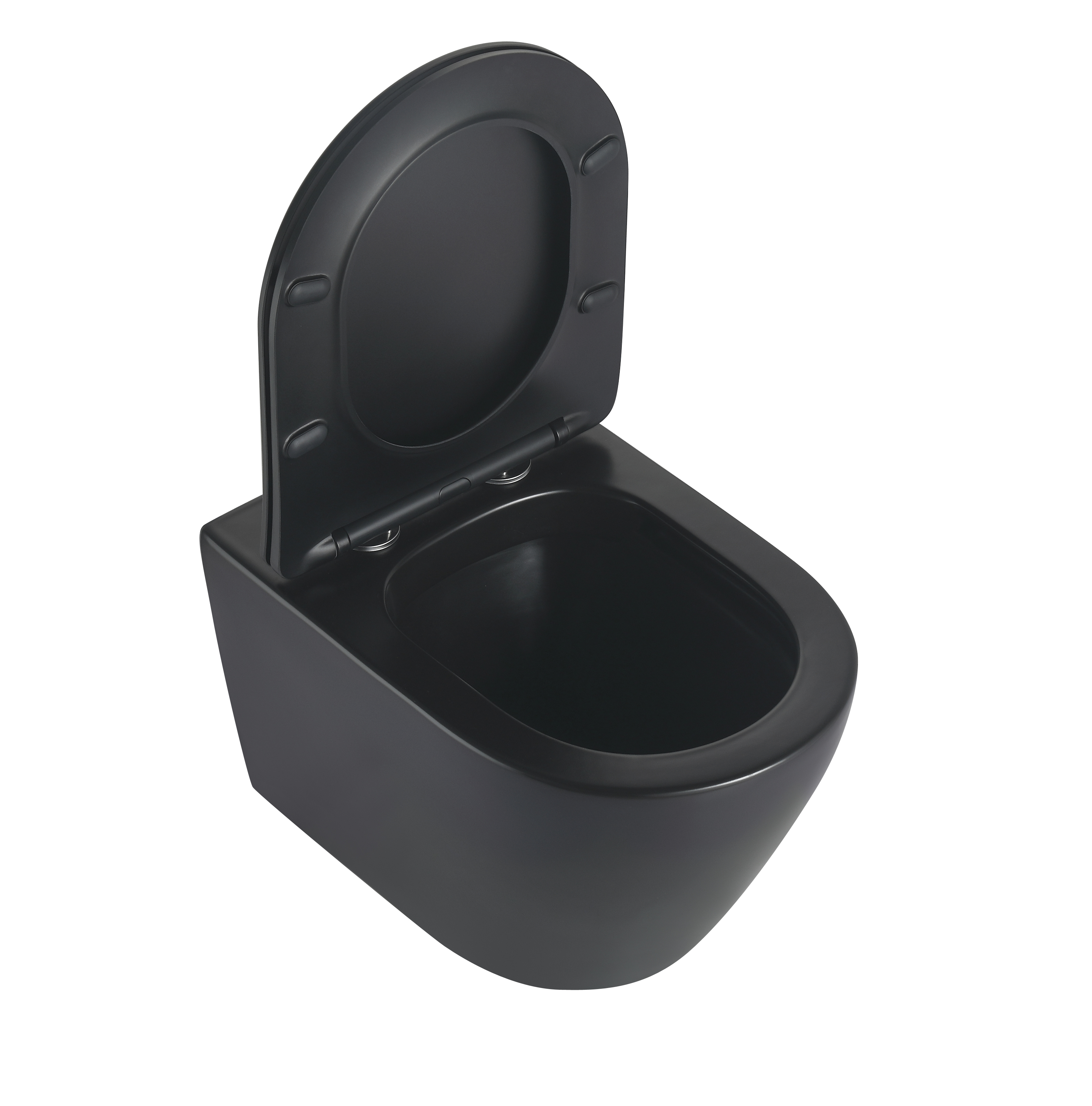 Wall-Hung Toilet 2476DB-MATT – Rimless Matte Black Design with Soft-Close Seat