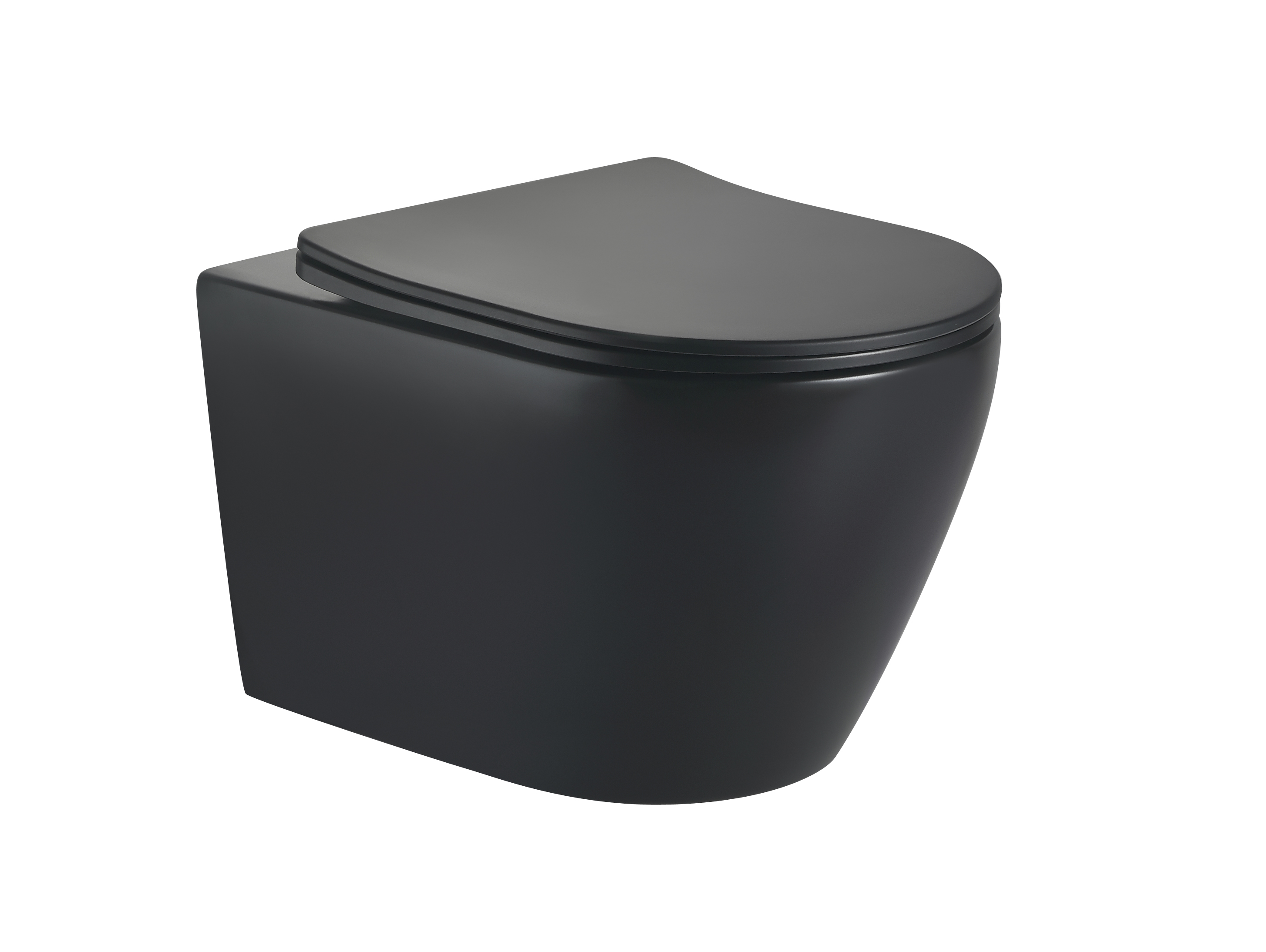 Wall-Hung Toilet 2476DB-MATT – Rimless Matte Black Design with Soft-Close Seat