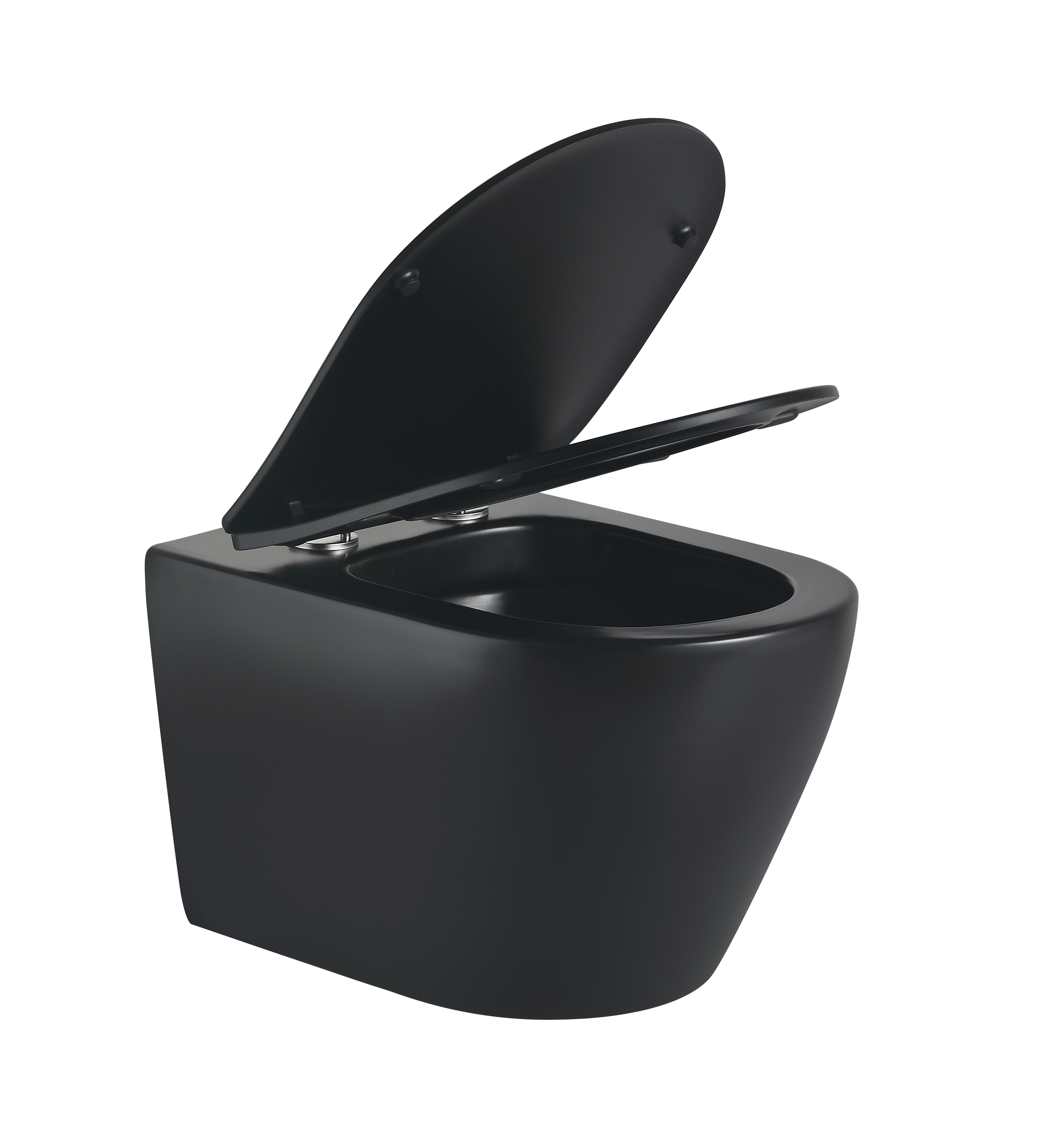 Wall-Hung Toilet 2476DB-MATT – Rimless Matte Black Design with Soft-Close Seat