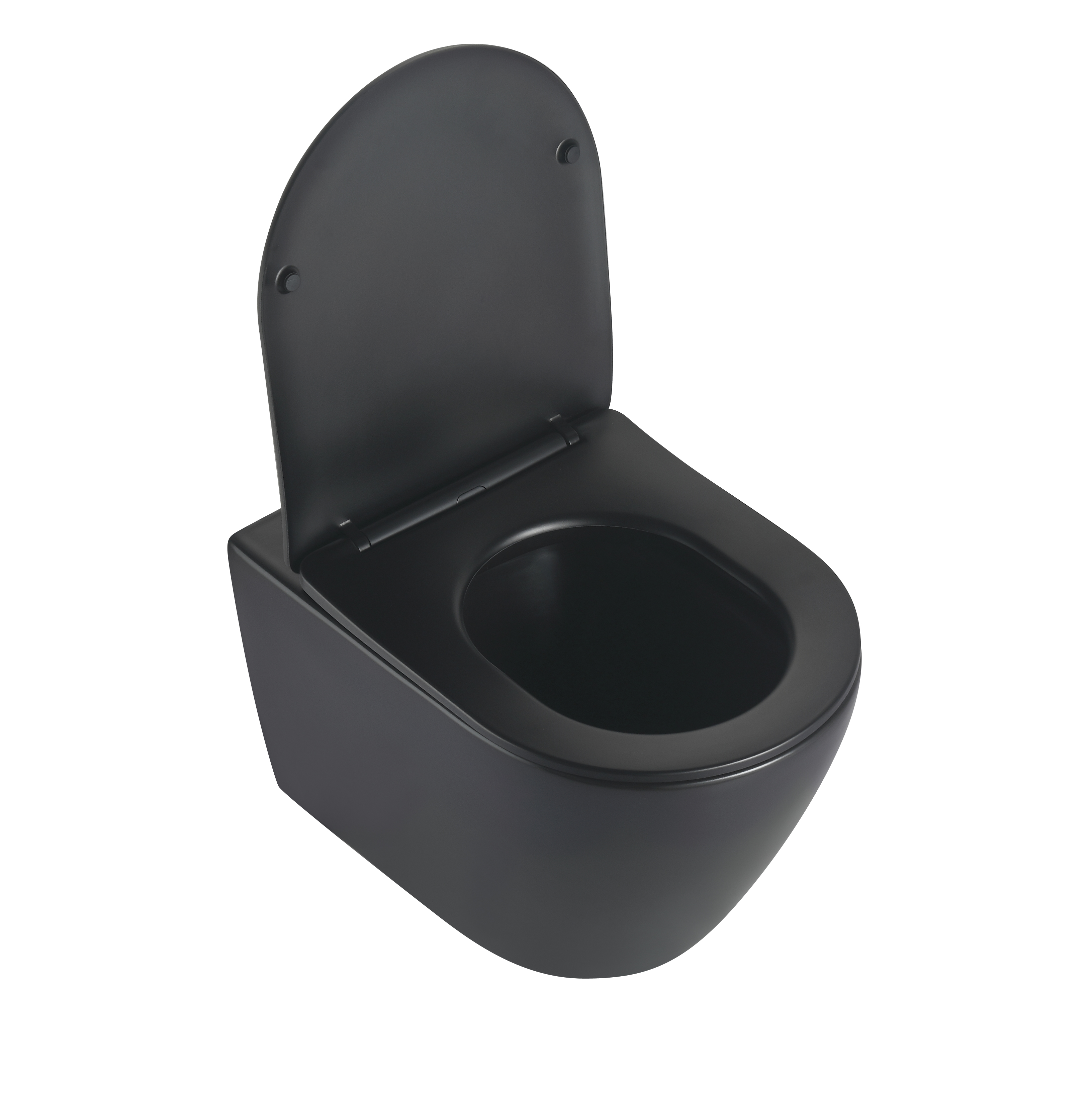 Wall-Hung Toilet 2476DB-MATT – Rimless Matte Black Design with Soft-Close Seat