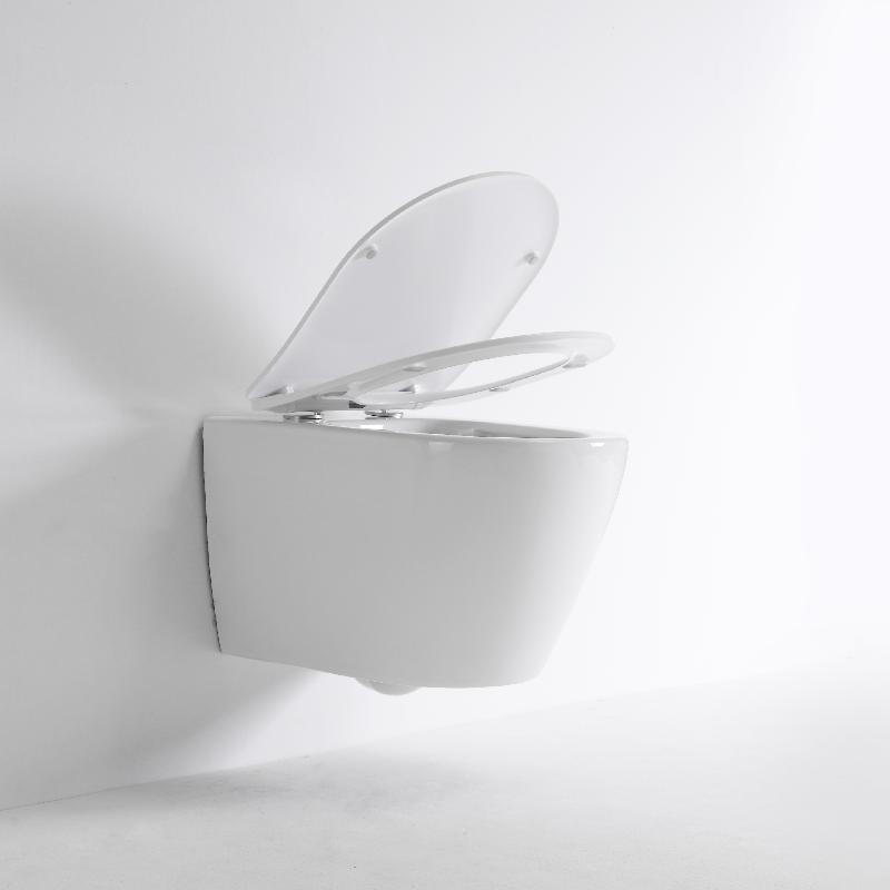 BF2476D Wall-Hung Toilet | Rimless | Space-Saving | Glossy White Ceramic WC