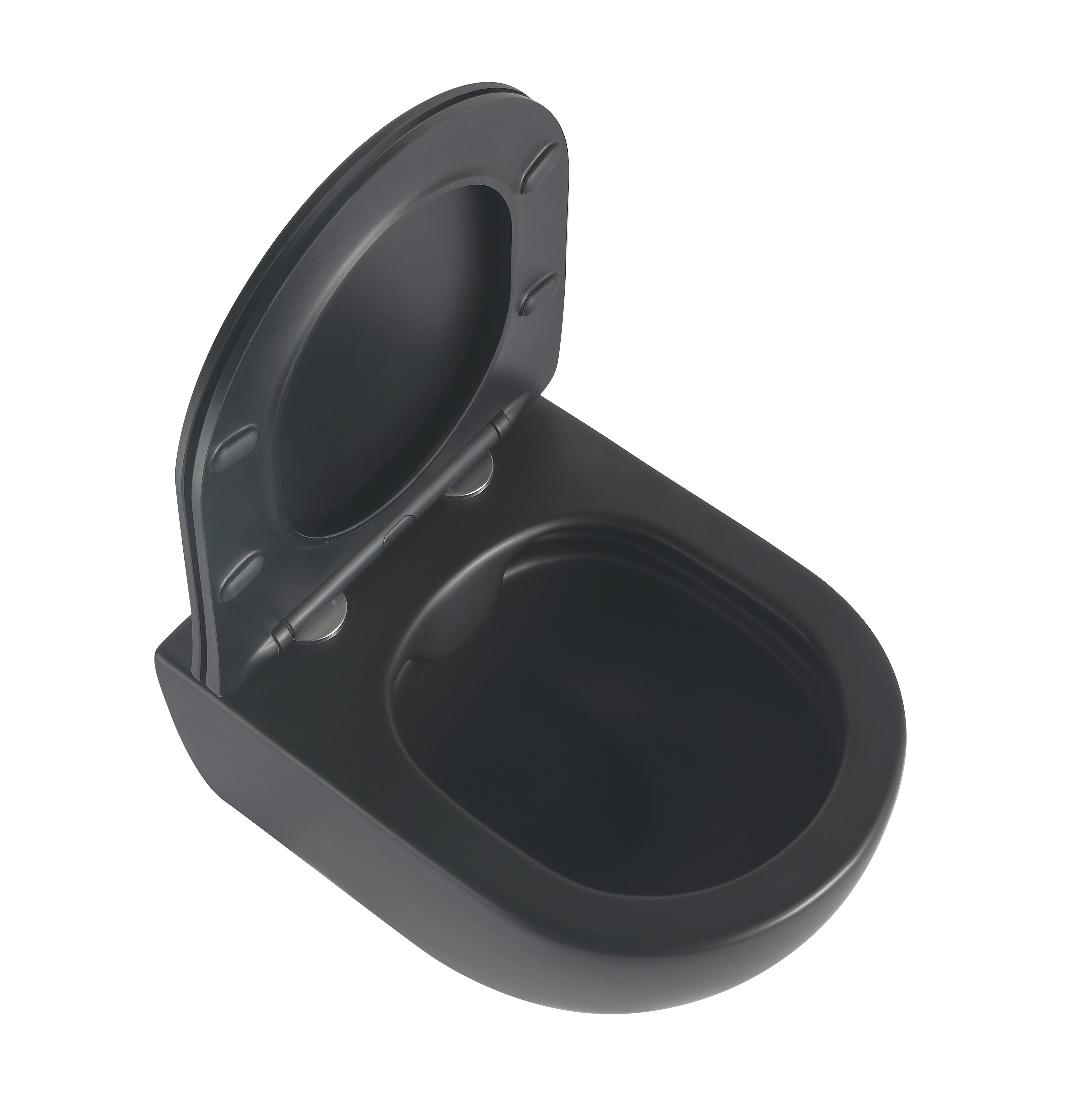 2478DB-MATT Matt Black Rimless Wall Hung Toilet