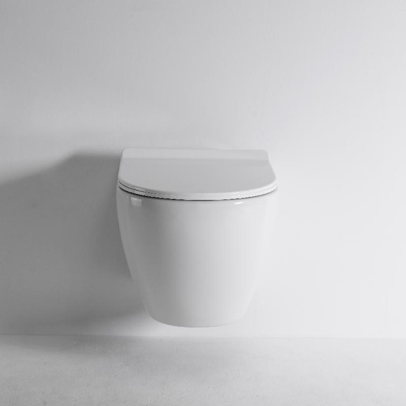 Modern Rimless Wall-Hung Toilet with Soft-Close UF Cover