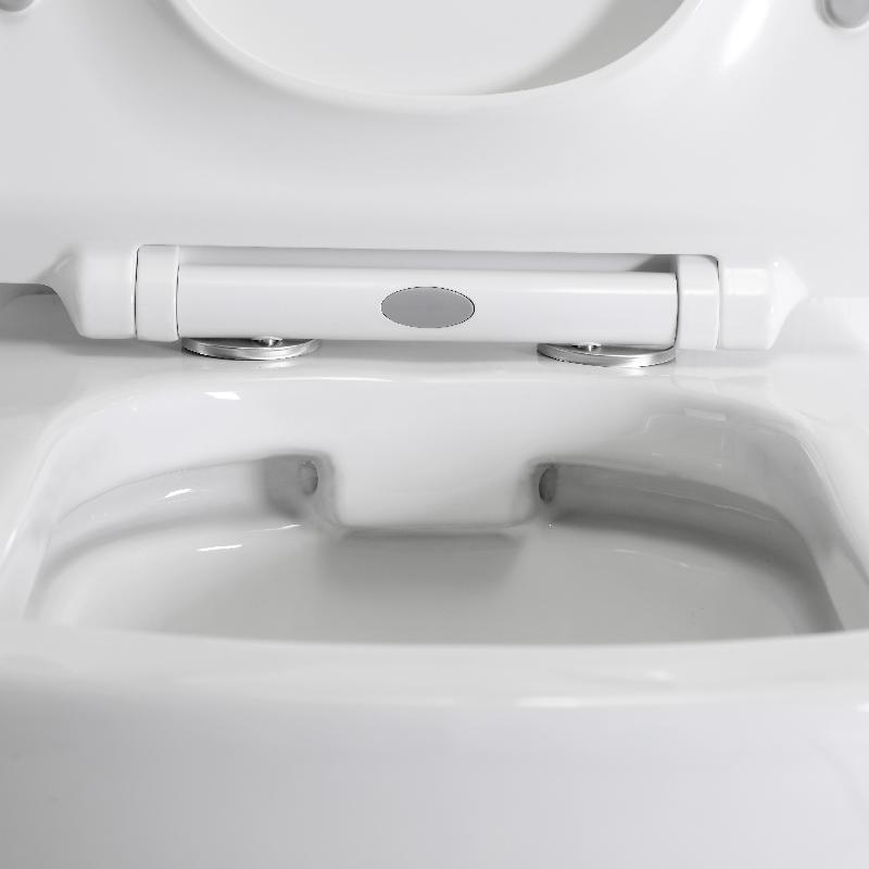 BF2496 Modern Wall-Hung Quiet Flush Toilet with Soft-Close Seat and Space-Saving Design