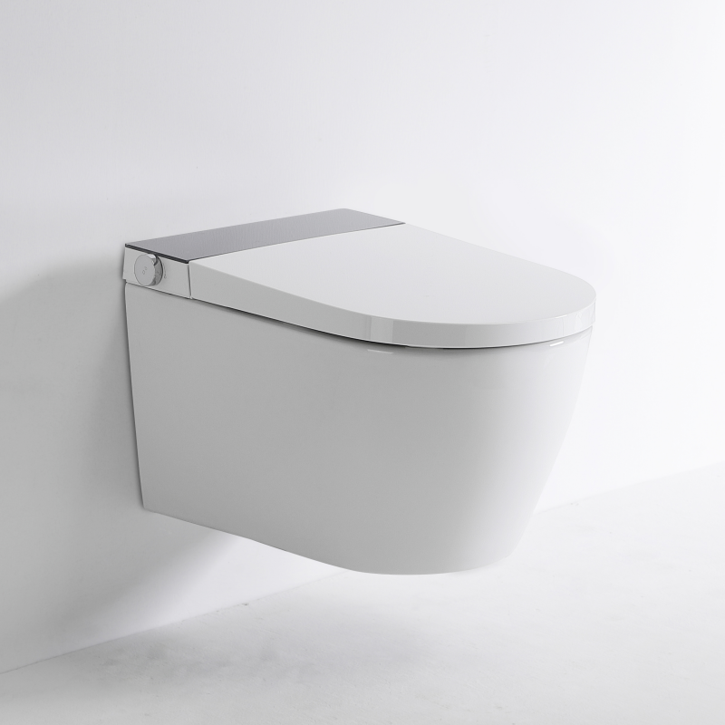 BF2499 Smart Wall Hung Toilet – Glossy White, Electronic Sensor & Remote Control