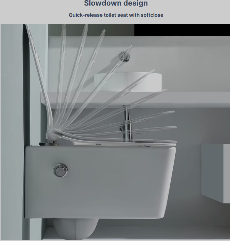 Modell 2467D-BD – Randloses wandhängendes WC mit integrierter Duschfunktion & Soft-Close Sitz