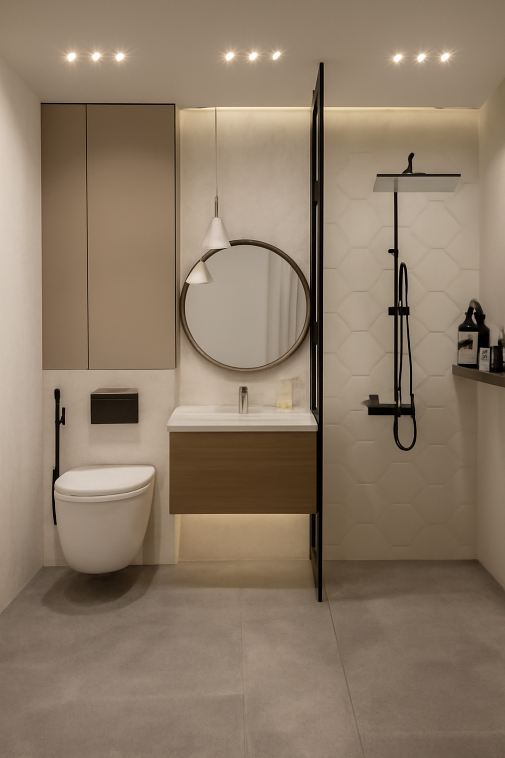 Luxury Rimless Wall-Hung Toilet | Slim Compact Design | Ideal for Modern Gold-Accent Bathrooms