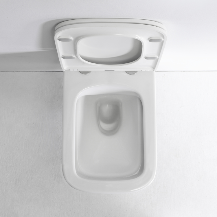 Square Ceramic Dual Flush Wall-Hung Toilet with Soft Close Lid