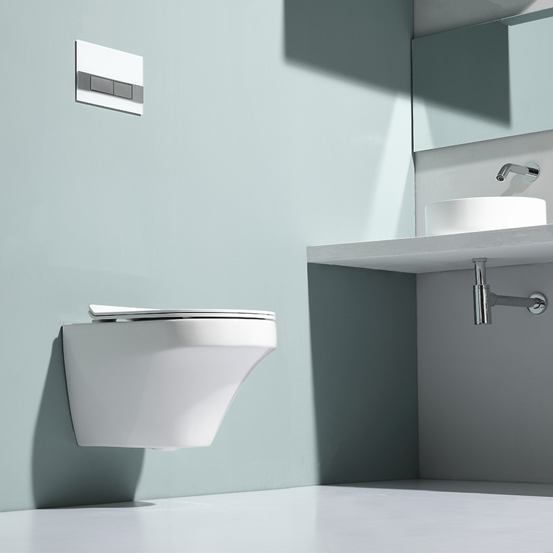 Modern Wall-Hung Toilet – Ceramic Floating Design with Soft Close Seat