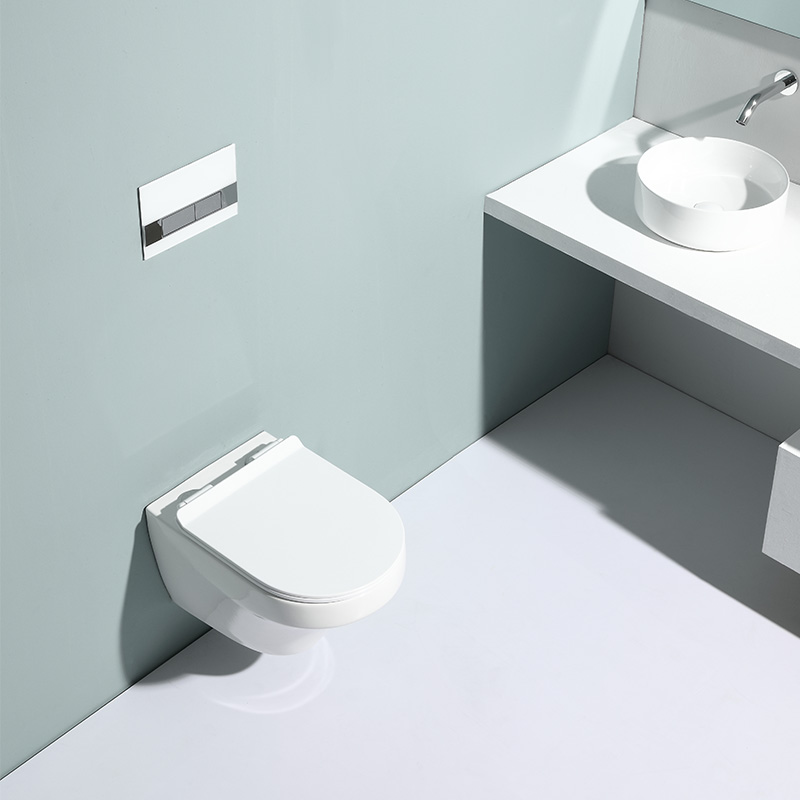 Modern Wall-Hung Toilet – Ceramic Floating Design with Soft Close Seat