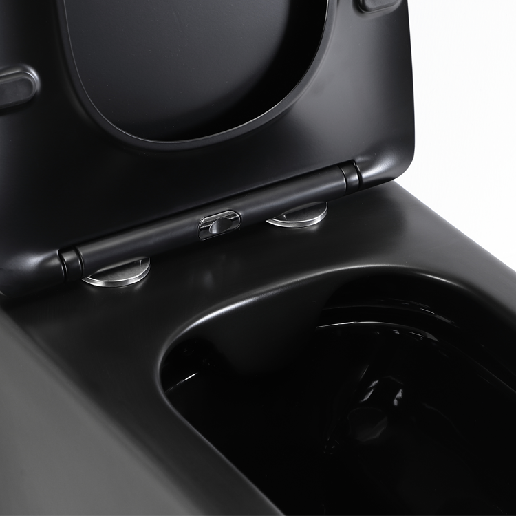 Modern Matt Black Wall Hung Toilet - Space-Saving, Quiet Flush, Anti-Stain Ceramic