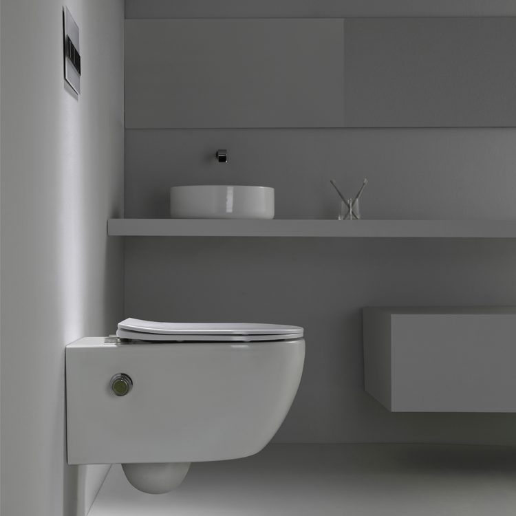 Rimless Wall Hung Toilet with Built-in Bidet Shower – Hygienic, Space-Saving, Modern Design