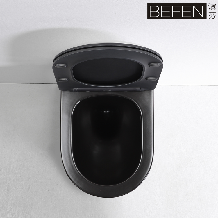 Matte Black Wall Hung Toilet – Modern Space-Saving Ceramic WC