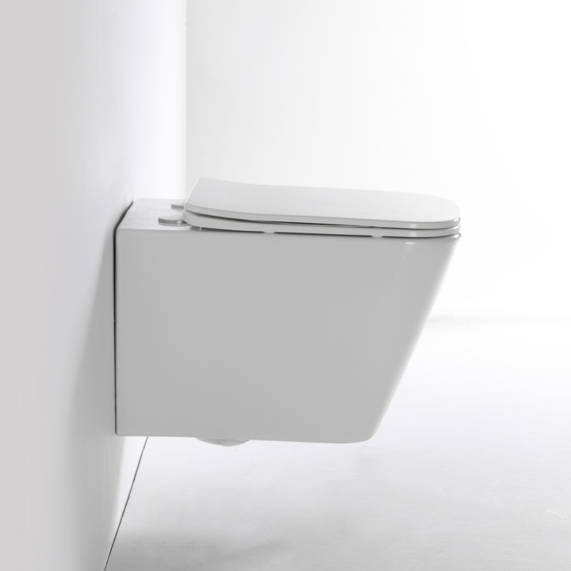 Model 2417E – Modern Vortex Wall-Hung Toilet with Soft-Close Seat, Rimless Design & Water-Saving Flush