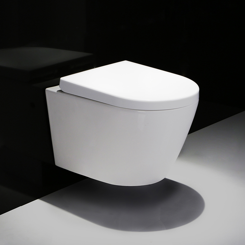 Rimless WC wiszący na ścianie – Nowoczesna toaleta ceramiczna oszczędzająca miejsce