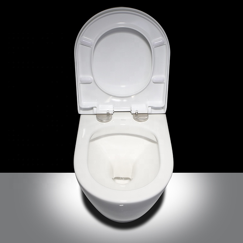 Rimless WC wiszący na ścianie – Nowoczesna toaleta ceramiczna oszczędzająca miejsce