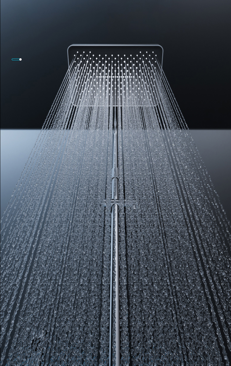 Luxury LED Thermostatic Shower System with Storage Shelf and Square Showerhead