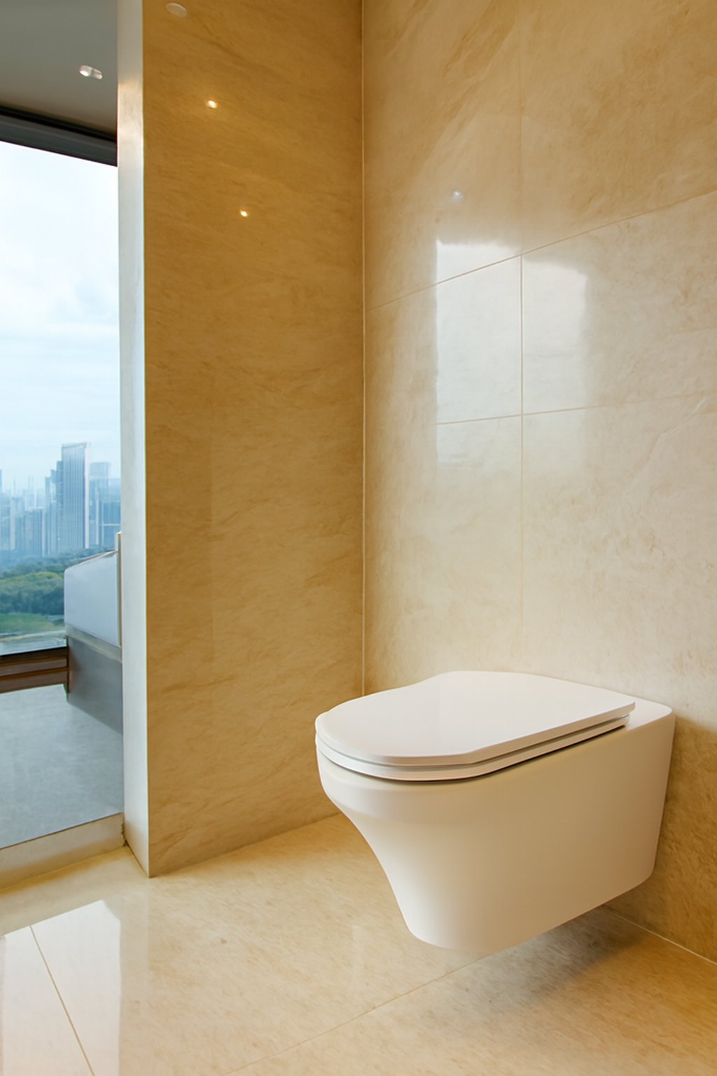 BEFEN2462E  Minimalist Wall-Hung Ceramic Toilet with All-White Soft-Close Seat