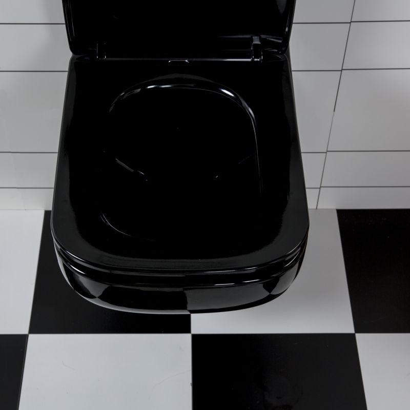 Wall-Mounted Toilet - Glossy Black