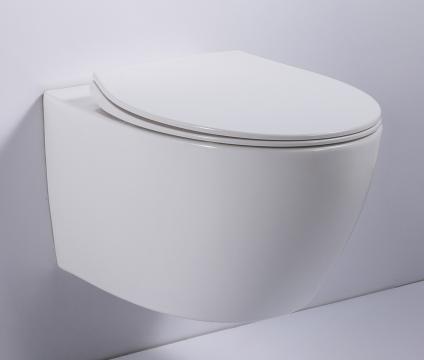 BF2375D Závěsná Toaleta s Tichým Splachováním a Úsporným Oválným Designem
